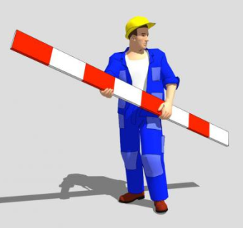 蓝色衣服的工人SU模型下载_sketchup草图大师SKP模型