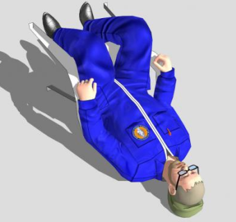 摔倒的蓝衣男人SU模型下载_sketchup草图大师SKP模型