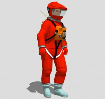 3D红色衣服的男人SU模型下载_sketchup草图大师SKP模型