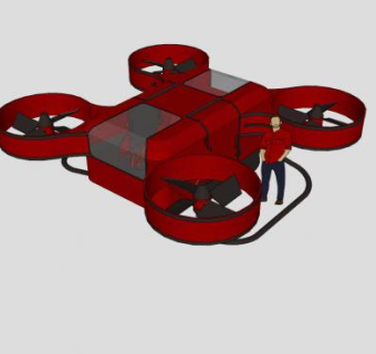 小型无人机飞行器SU模型下载_sketchup草图大师SKP模型