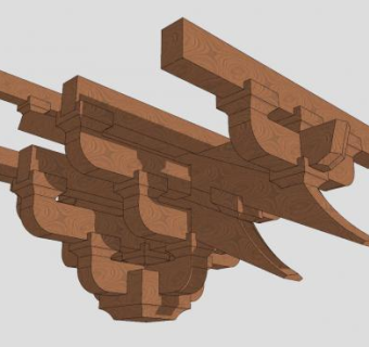 木制的斗拱SU模型下载_sketchup草图大师SKP模型