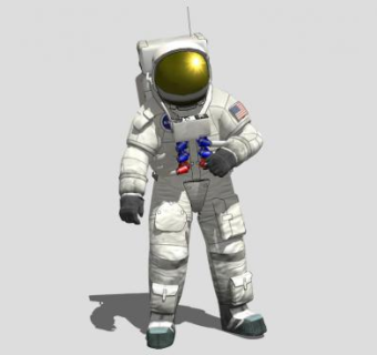 一个宇航员人物SU模型下载_sketchup草图大师SKP模型