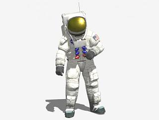 一个宇航员人物SU模型下载_sketchup草图大师SKP模型