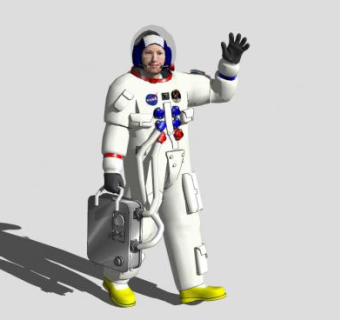 一个走路的宇航员SU模型下载_sketchup草图大师SKP模型