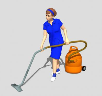 家政钟点工SU模型下载_sketchup草图大师SKP模型