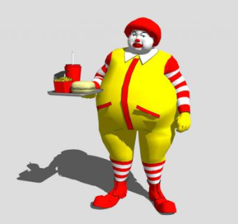 麦当劳服务人员SU模型下载_sketchup草图大师SKP模型