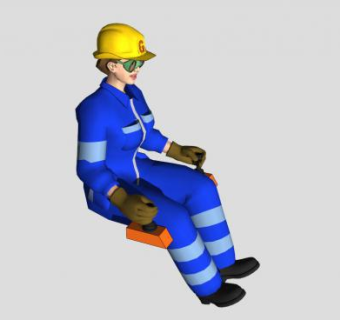 开挖掘机的女人SU模型下载_sketchup草图大师SKP模型