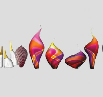 艺术扭曲花瓶摆件SU模型下载_sketchup草图大师SKP模型