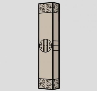 中式落地灯灯箱SU模型下载_sketchup草图大师SKP模型