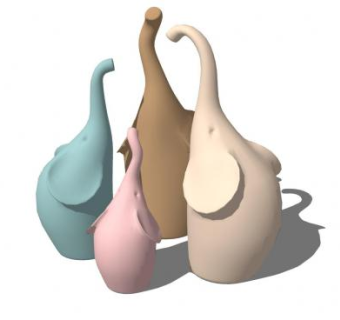 小鹅工艺品摆件雕塑SU模型下载_sketchup草图大师SKP模型