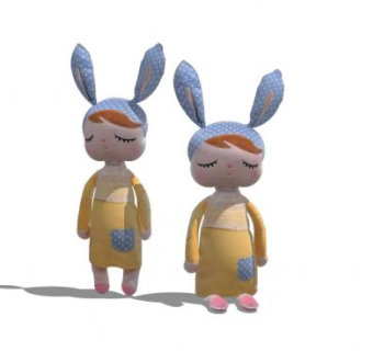 女孩的兔子布娃娃玩具SU模型下载_sketchup草图大师SKP模型