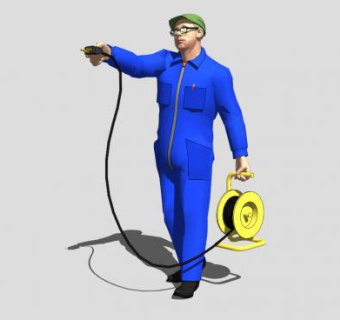 电力电缆工SU模型下载_sketchup草图大师SKP模型