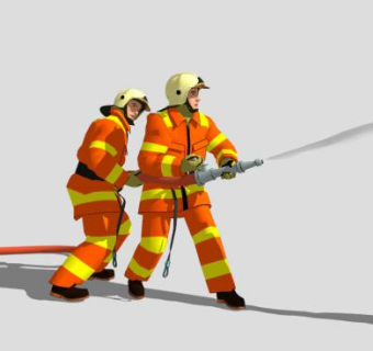 两个消防员SU模型下载_sketchup草图大师SKP模型