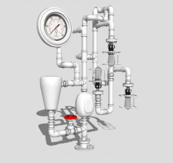 欧式蒸汽朋克灯SU模型下载_sketchup草图大师SKP模型