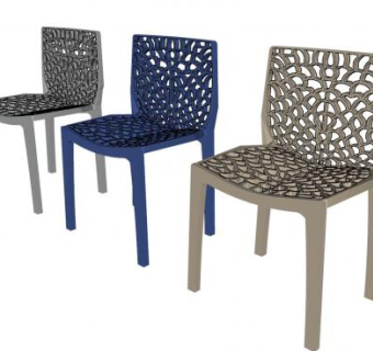 叶孔椅子座椅坐凳SU模型下载_sketchup草图大师SKP模型