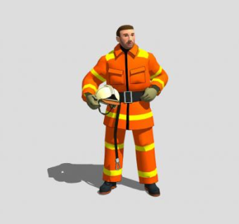 摘下消防头盔的消防员SU模型下载_sketchup草图大师SKP模型