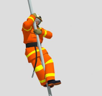 消防员人物SU模型下载_sketchup草图大师SKP模型