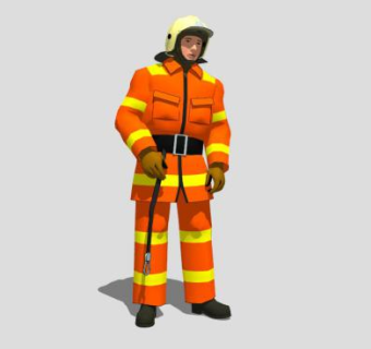 人物消防员SU模型下载_sketchup草图大师SKP模型