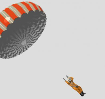 橙色衣服的空降兵SU模型下载_sketchup草图大师SKP模型