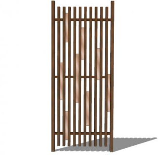 木条型隔断CNC板SU模型下载_sketchup草图大师SKP模型