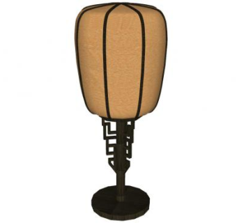 中式古典桌灯灯具SU模型下载_sketchup草图大师SKP模型