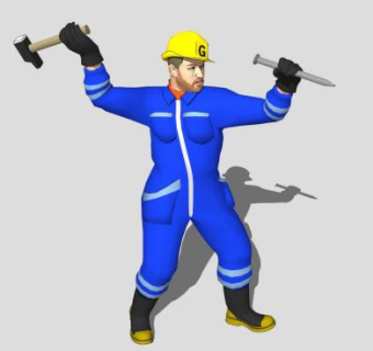 钉钉子的男人SU模型下载_sketchup草图大师SKP模型