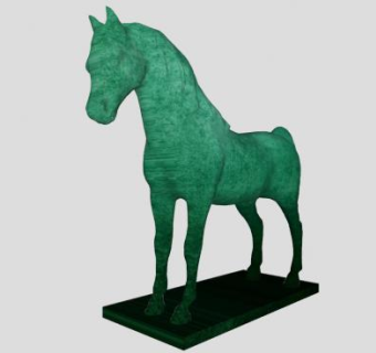 玉马装饰品摆件SU模型下载_sketchup草图大师SKP模型