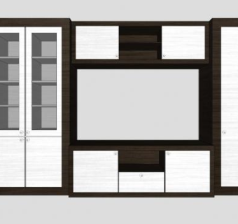 组合柜电视柜卧室家具SU模型下载_sketchup草图大师SKP模型