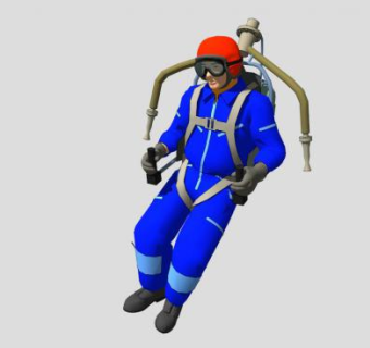 一个喷气机器的男人SU模型下载_sketchup草图大师SKP模型