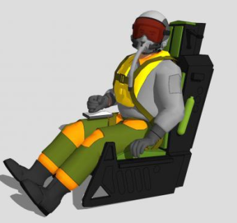 一个飞机驾驶员人物SU模型下载_sketchup草图大师SKP模型