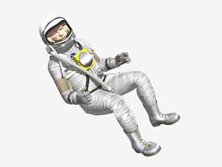 一个银色衣服的宇航员SU模型下载_sketchup草图大师SKP...