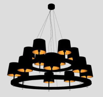 多灯孔吊灯灯具SU模型下载_sketchup草图大师SKP模型