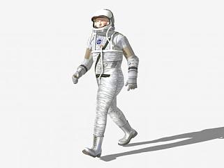 一个<em>走路</em>银色衣服的宇航员SU模型下载_sketchup草图...
