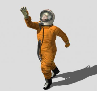 打招呼的橙色衣服男子SU模型下载_sketchup草图大师SKP模型