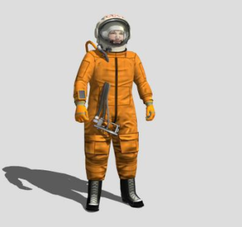 橙色衣服人物SU模型下载_sketchup草图大师SKP模型