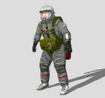 灰色防护服的男人SU模型下载_sketchup草图大师SKP模型