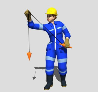 测量垂直的女测量员SU模型下载_sketchup草图大师SKP模型