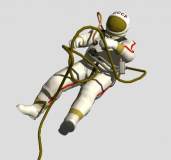 悬浮着作业的宇航员SU模型下载_sketchup草图大师SKP模型