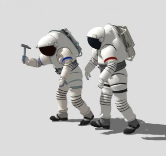 勘测地表物质的宇航员SU模型下载_sketchup草图大师SKP模型