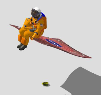 橙衣宇航员SU模型下载_sketchup草图大师SKP模型