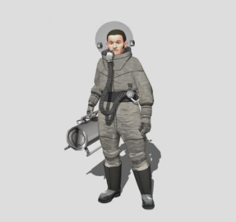 灰色防护服男人SU模型下载_sketchup草图大师SKP模型