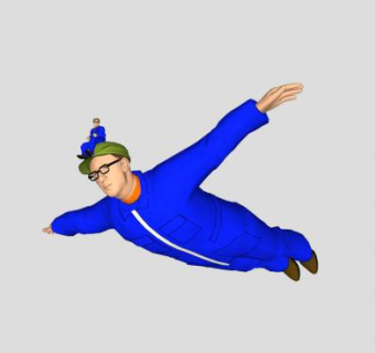 一个飞翔的男人SU模型下载_sketchup草图大师SKP模型