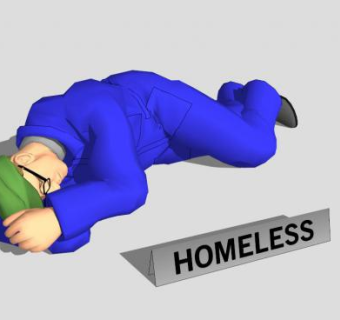 睡觉的蓝衣男人SU模型下载_sketchup草图大师SKP模型