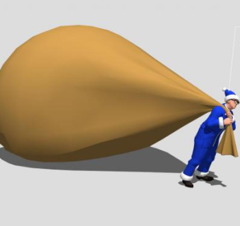 拖着包袱的男人SU模型下载_sketchup草图大师SKP模型