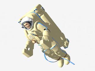 太空悬浮的宇航员太空人SU模型下载_sketchup草图大师SKP模型