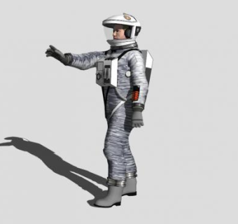走路银色衣服的宇航员SU模型下载_sketchup草图大师SKP模型