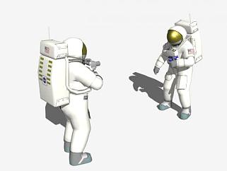 <em>两个</em>对峙的宇航员SU模型下载_sketchup草图大师SKP模型