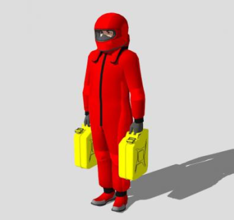 一个站着的红衣男人SU模型下载_sketchup草图大师SKP模型