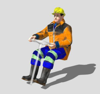 橙衣胡子工人SU模型下载_sketchup草图大师SKP模型