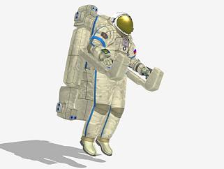 一个站着的宇航员SU模型下载_sketchup草图大师SKP模型
